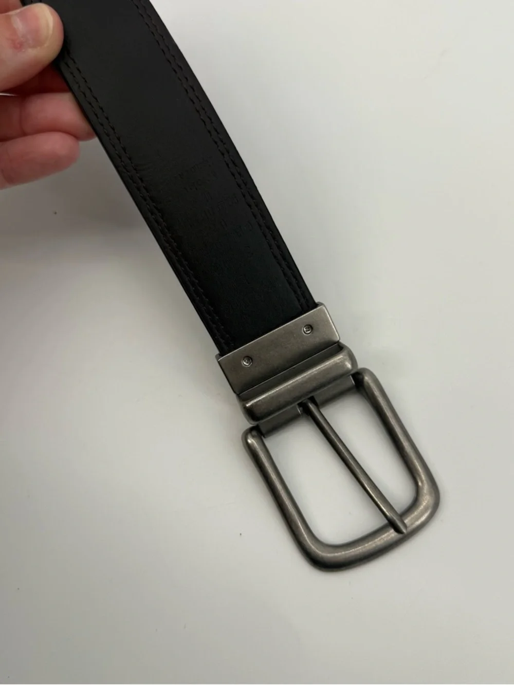 Dickies Mens Leather Reversible Belt Black & Brown Silver Classic